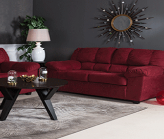 Maroon Sofa Set with Recliner Chair