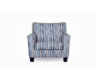 stripped armchair, blue armchair, living room