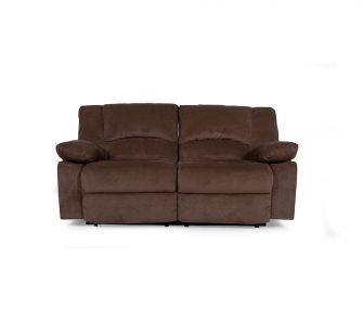 brown loveseat, reclining loveseat, living room