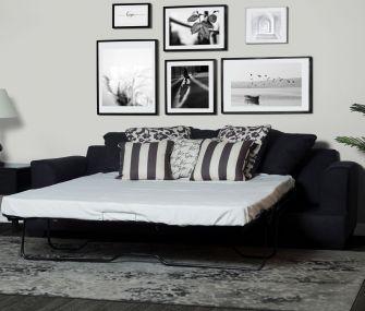 grey sofa bed, convertible sofa, hub furniture