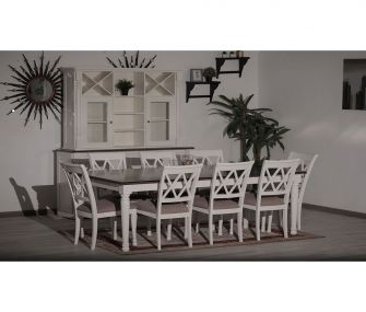 white dining set, dining room, hub furniture