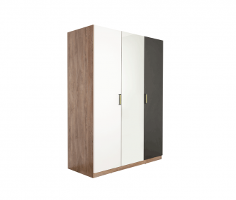 white and grey wardrobe, 3 doors wardrobe, modern wardrobe