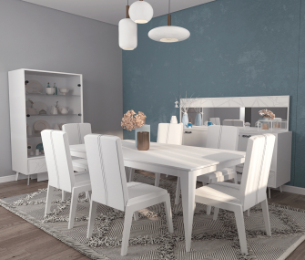 Complete White dining room set