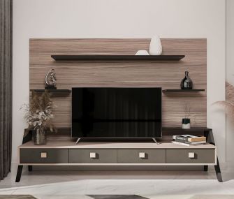 brown tv unit, living room, hub furniture