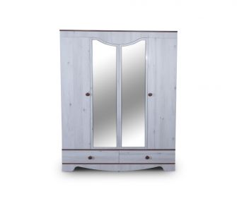 white mirrored wardrobe, 4 doors wardrobe, bedroom