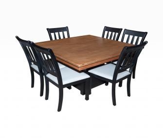 squared black brown dining set, hub furniture, modern dining