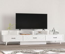 white tv unit, living room, hub furniture