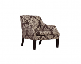 brown armchair, printed armchair, living room