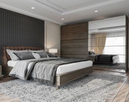 Modern Brown Master Bedroom, Modern bedroom , bedroom set , modern room , king bedroom , brown bedroom 